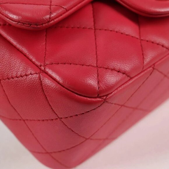 CHANEL Matelasse Chain Shoulder Bag Lamb Skin Pink Gold CC Auth 128553M - Picture 3 of 16